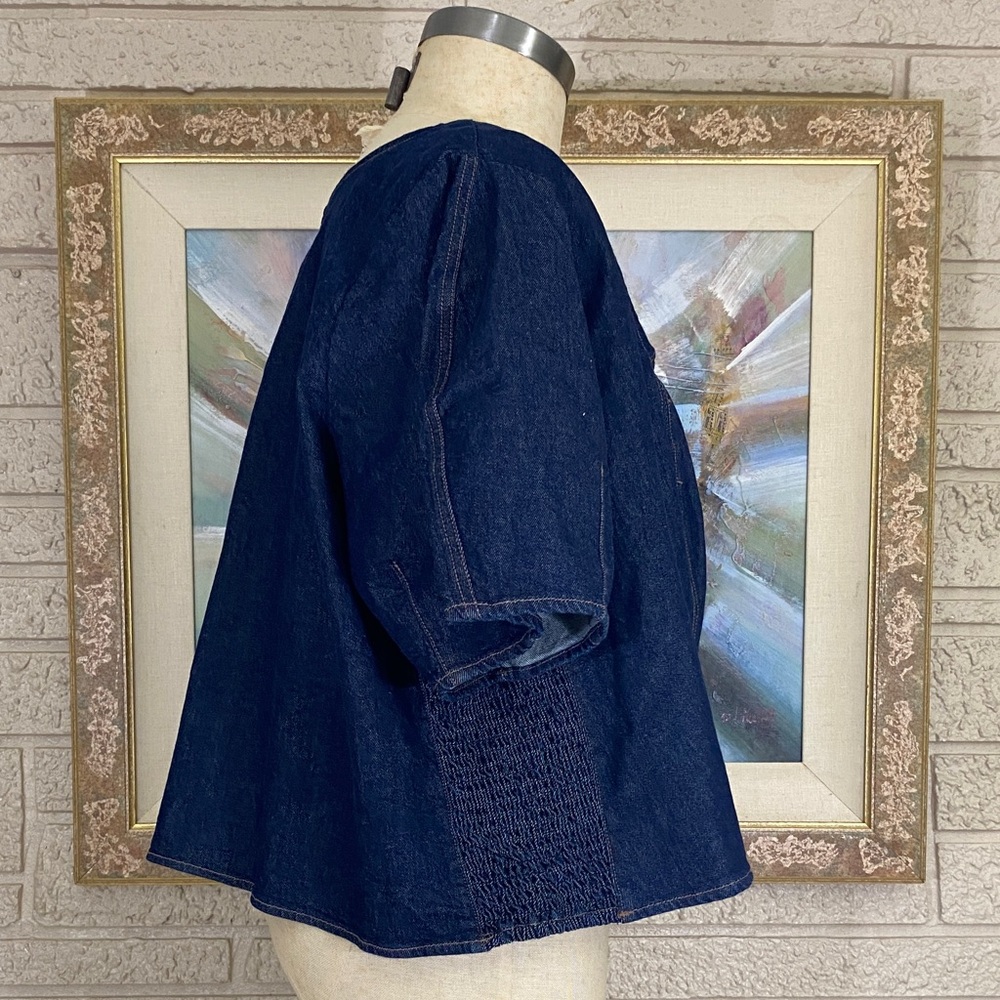 Old Navy Square Neckline Dark Denim Crop Top - Picture 6 of 10